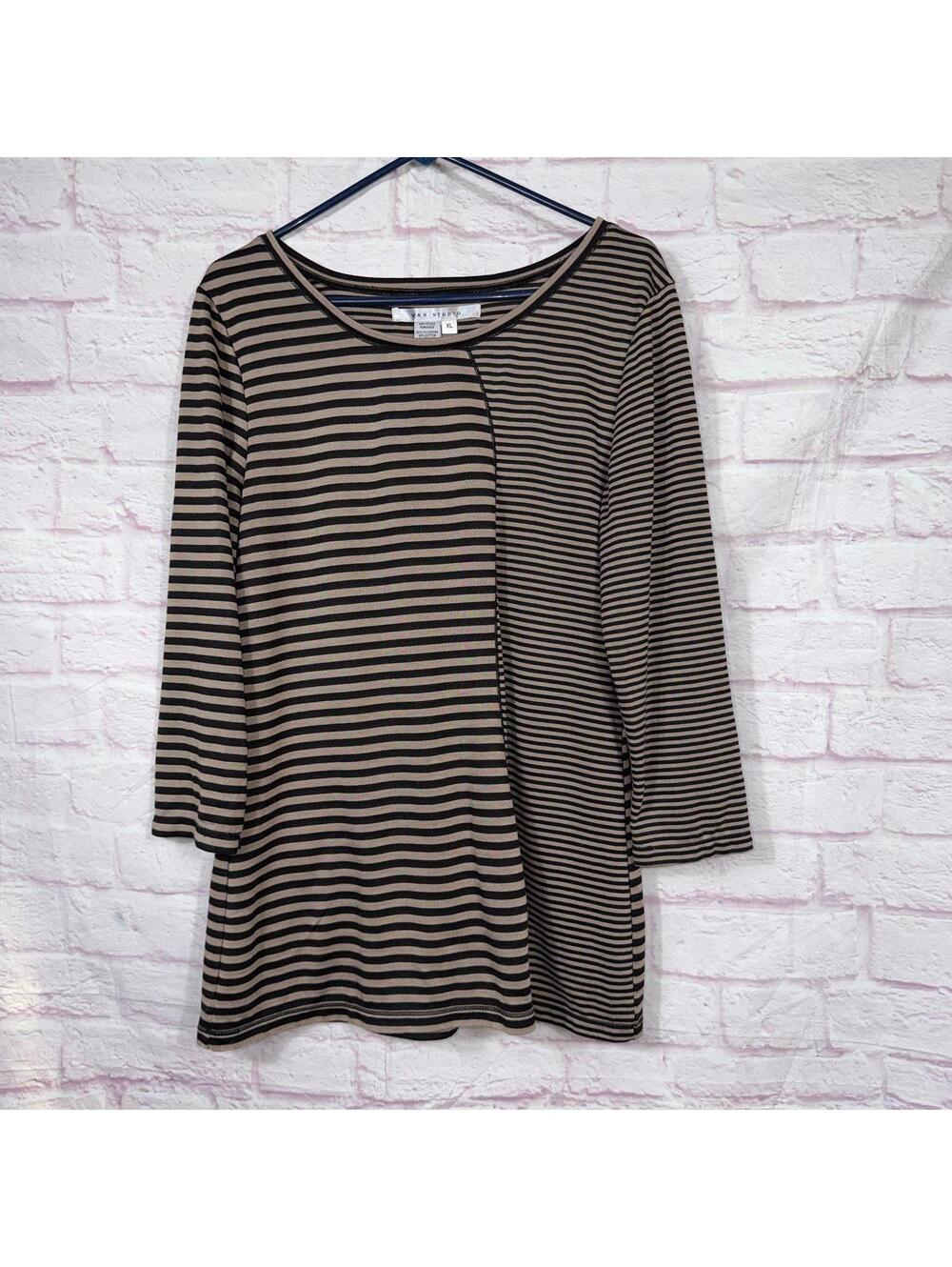 Max Studio Striped Long Sleeve Top - XL